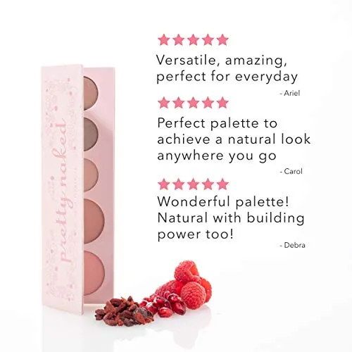 100% PURE Pretty Naked Palette (Fruit Pigmented), Everyday Makeup Palette w/ 3 Eyeshadows, Blush, Face Highlighter, Natural Makeup Look, Vegan Makeup (Soft, Neutral Tones)