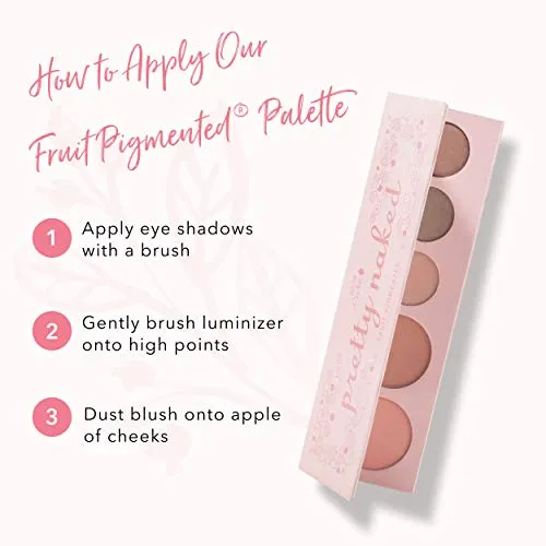 100% PURE Pretty Naked Palette (Fruit Pigmented), Everyday Makeup Palette w/ 3 Eyeshadows, Blush, Face Highlighter, Natural Makeup Look, Vegan Makeup (Soft, Neutral Tones)