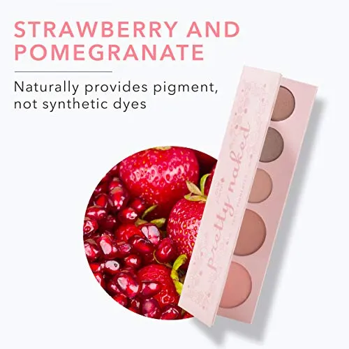 100% PURE Pretty Naked Palette (Fruit Pigmented), Everyday Makeup Palette w/ 3 Eyeshadows, Blush, Face Highlighter, Natural Makeup Look, Vegan Makeup (Soft, Neutral Tones)