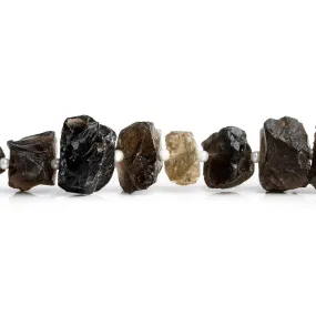 11x9mm Smoky Quartz Hammer Faceted Nugget Beads 8 inch 24 pieces