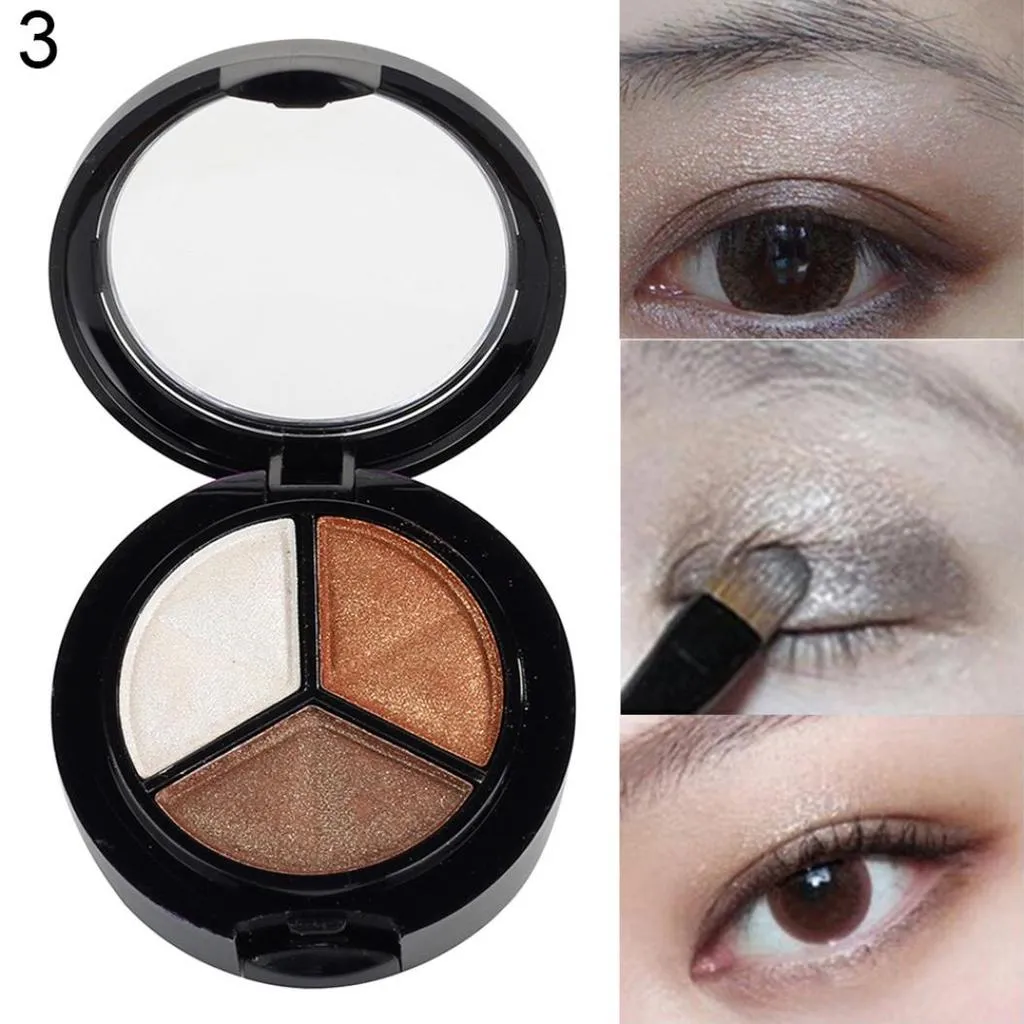 3 Colors Eyeshadow Makeup Natural Smoky Cosmetic Eye Shadow Palette Set