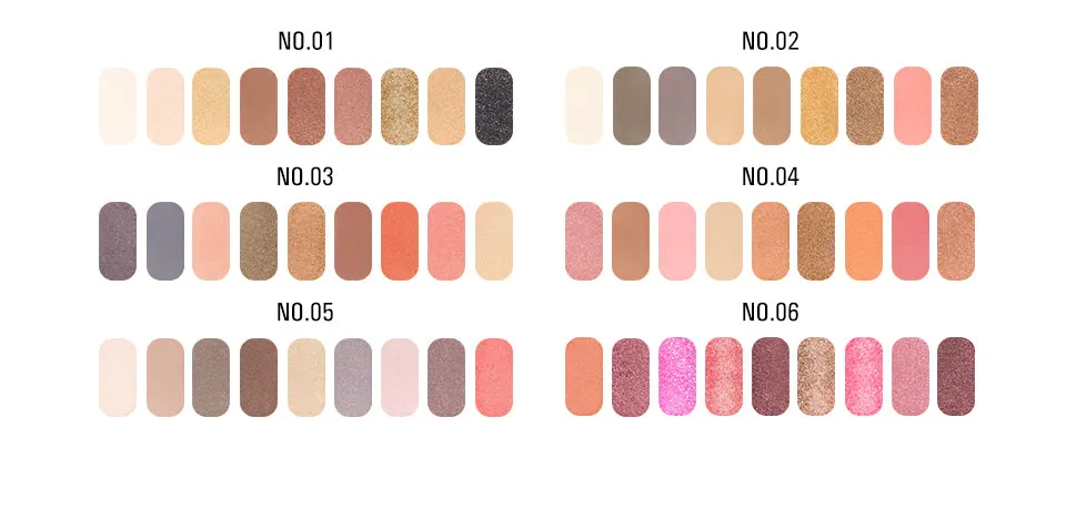 9 Colors Palette Eyeshadow With Brush Matte Makeup Long Lasting Shimmer