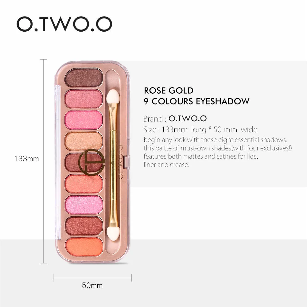 9 Colors Palette Eyeshadow With Brush Matte Makeup Long Lasting Shimmer