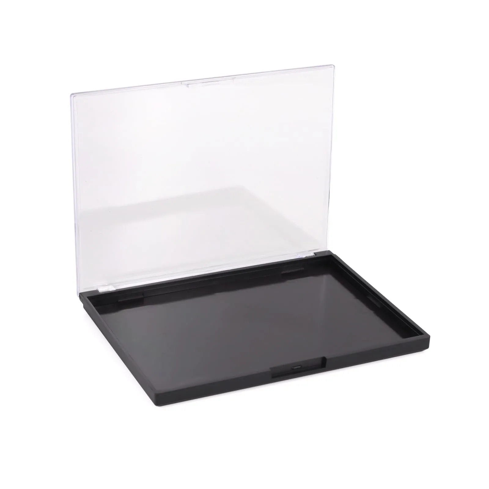 AJLTPA Magnetic Makeup Palette with Clear Top, 3Pack Empty Eyeshadow Pan Dispensing Storage Box with 60Pcs Adhesive Metal Stickers for DIY Cosmetics Lipstick Blush Powder-7.87”X5.51”Palette