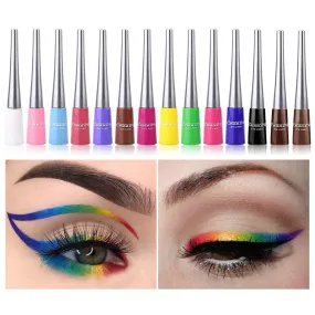 evpct 14 Colors Colored Matte Liquid Eyeliner Colorful Set,White Red Blue Black Green Purple Pink Orange Rainbow Waterproof Liquid Eyeliner Pen Pencil Set Eye Liners for Women Waterproof Smudgeproof