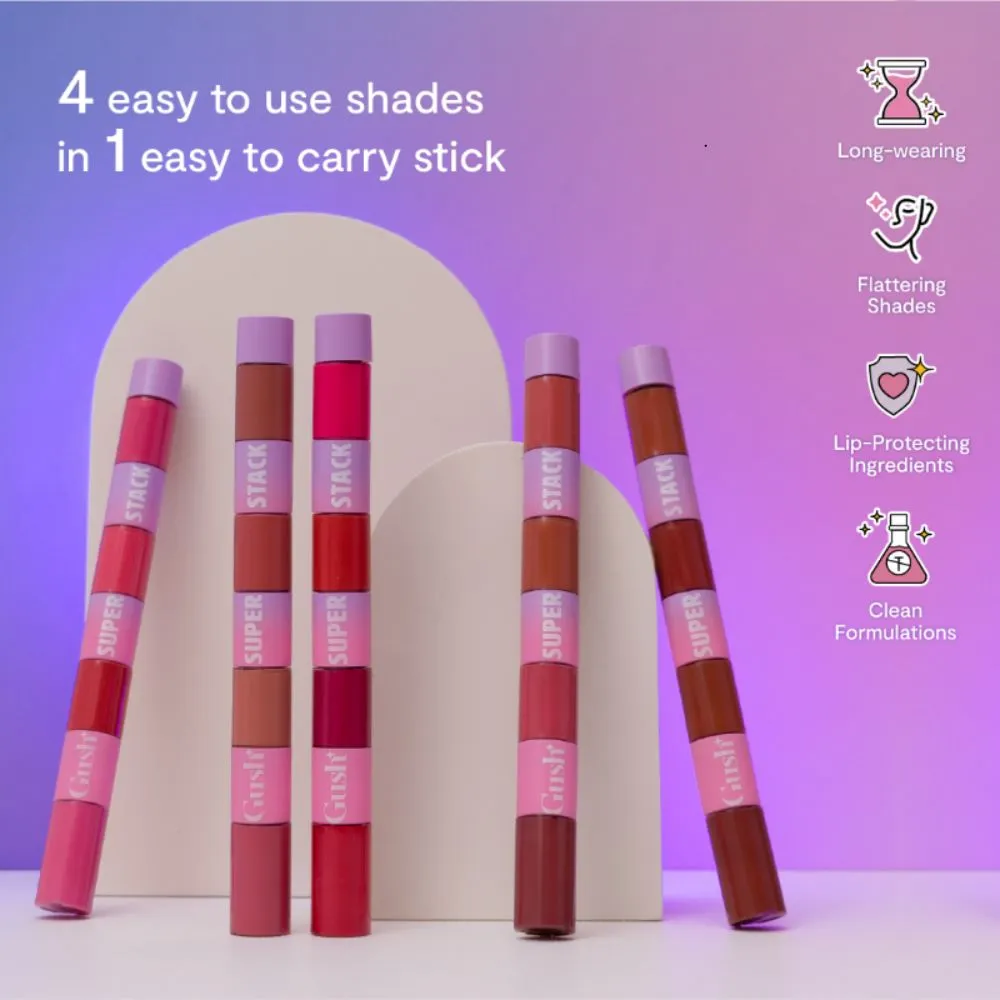 Gush Beauty Retro Glam Lip Kit - IN THE NUDE / BOLDLY BRIGHT | 8.4 ml each