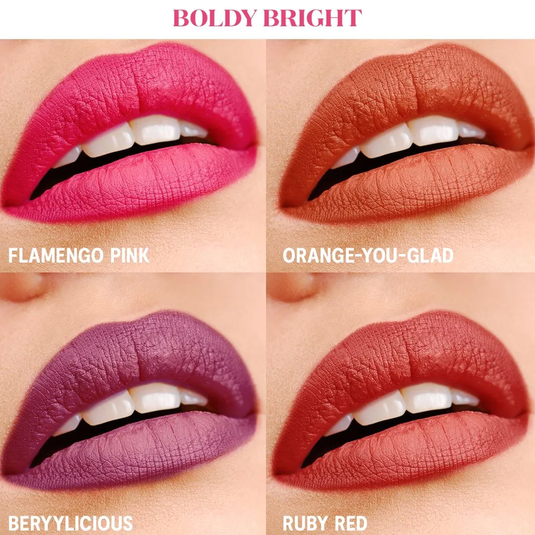 Gush Beauty Retro Glam Lip Kit - IN THE NUDE / BOLDLY BRIGHT | 8.4 ml each