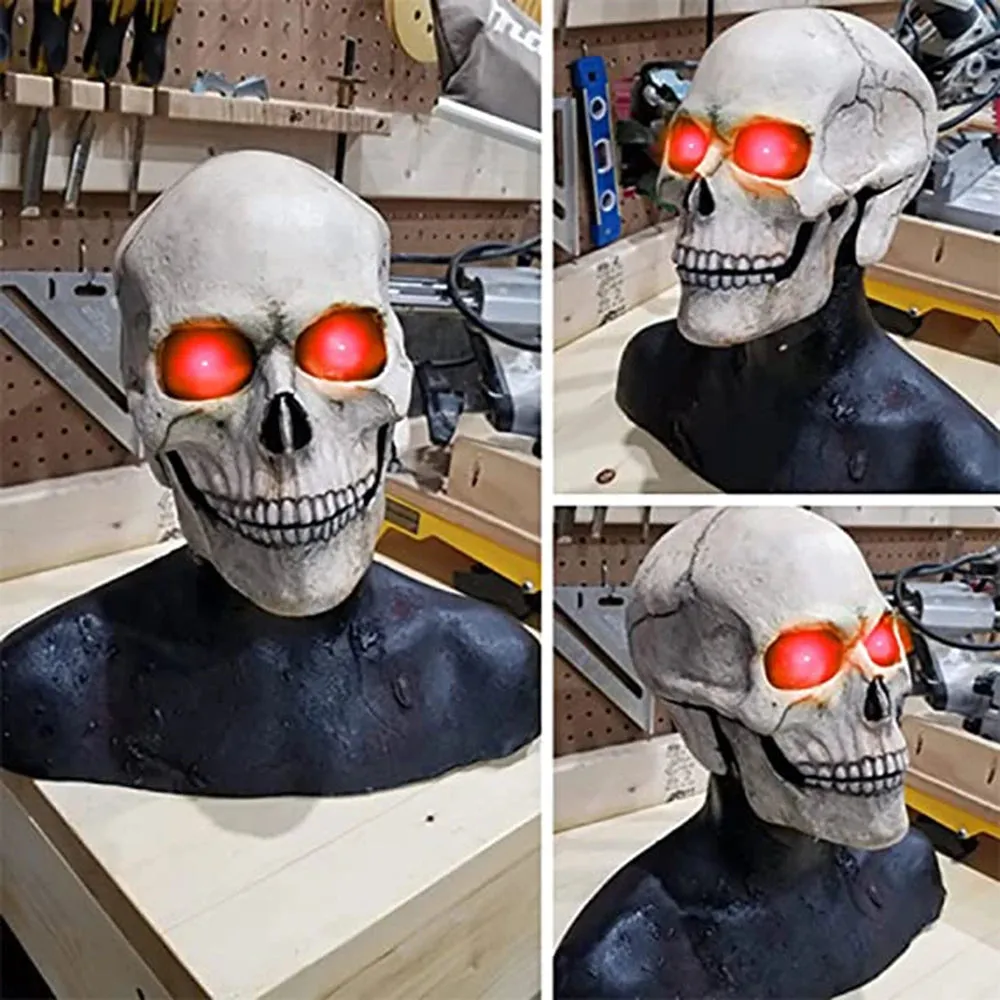 Halloween Mask Latex Mask Skull Mask Horror Decoration Full Head Skull Mask Helmet Movable Jaw Masque
