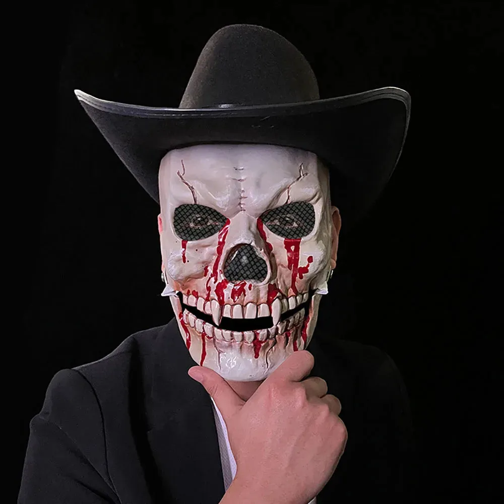 Halloween Mask Latex Mask Skull Mask Horror Decoration Full Head Skull Mask Helmet Movable Jaw Masque