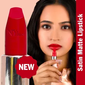 NY Bae Satin Matte Lipstick - Sacred Scarlet 14 | Red | Creamy Satin Finish | High Shine Colour | Hydrating | Long-Lasting | Weightless