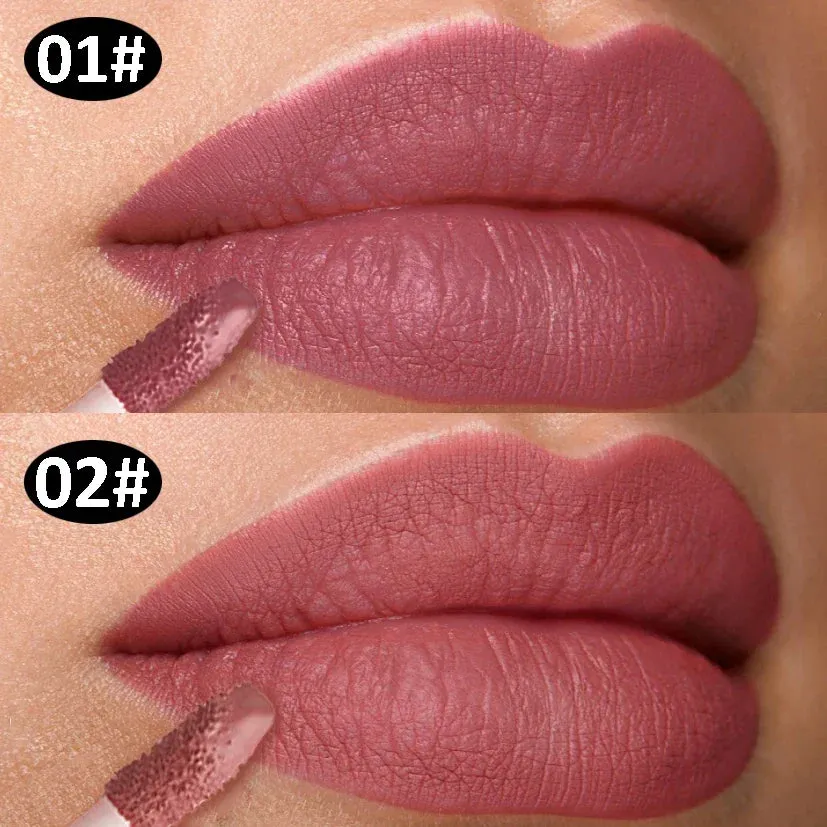 Waterproof Velvet Matte Lipstick-  Long Lasting, Non-stick Liquid Lipsticks. Women's Makeup Lip Gloss, Lipsalve Cosmetics.